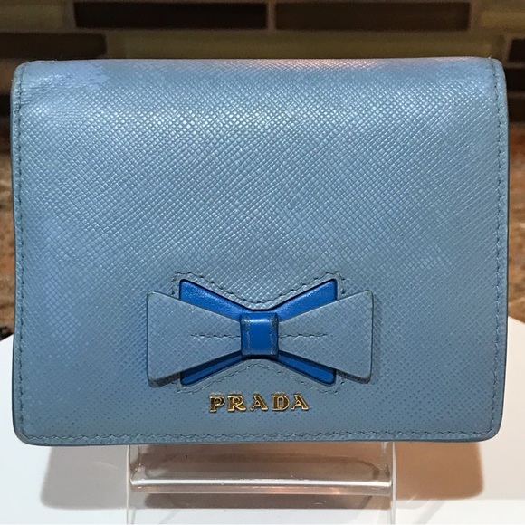 PRADA Signature Saffiano Leather Bifold Wallet 😍💙🦋 - Picture 1 of 17